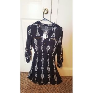 Black print dress